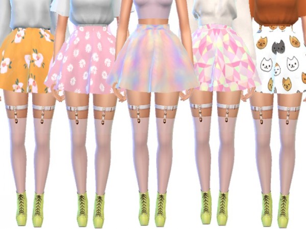  The Sims Resource: Pastel Gothic Skirts Pack Six by Wicked Kittie