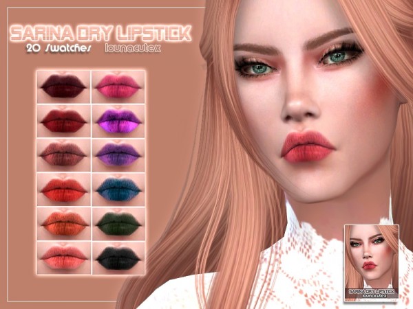  The Sims Resource: Sarina Dry Lipstick by Louna