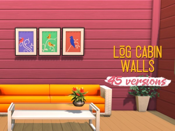  Simsworkshop: Log Cabin Walls by midnightskysims