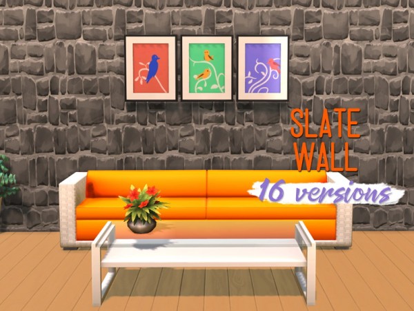 Simsworkshop: Slate Wall by midnightskysims