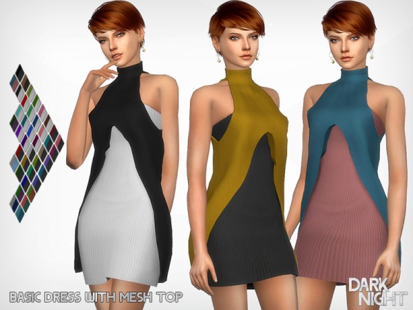  The Sims Resource: Basic Dress with Mesh Top by DarkNighTt