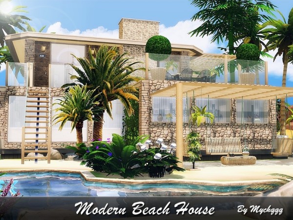  The Sims Resource: Modern Beach House by MychQQQ