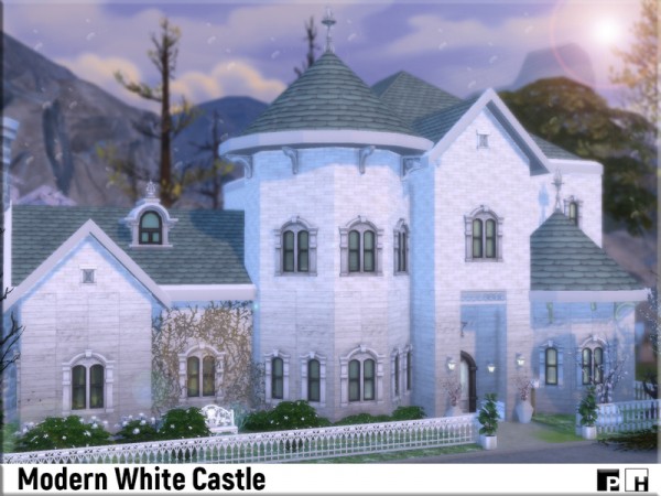  The Sims Resource: Modern White Castle by Pinkfizzzzz