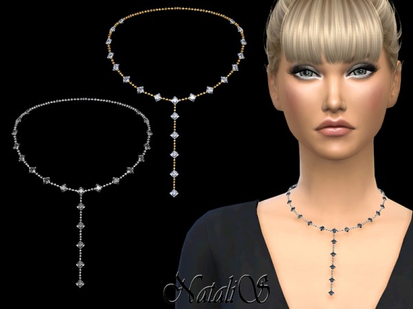  The Sims Resource: Crystals long drop necklace by NataliS