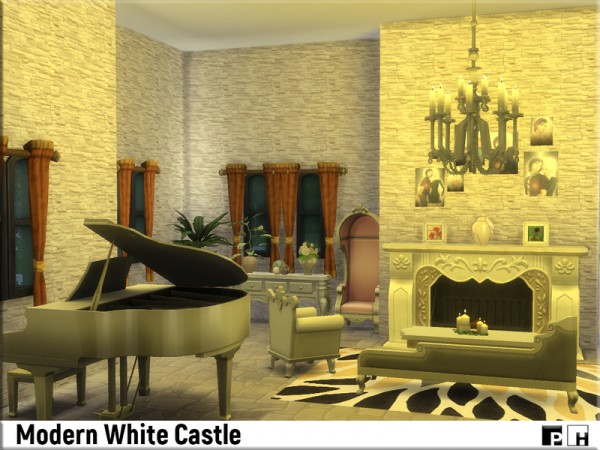  The Sims Resource: Modern White Castle by Pinkfizzzzz
