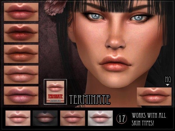  The Sims Resource: Terminate Lipstick by RemusSirion