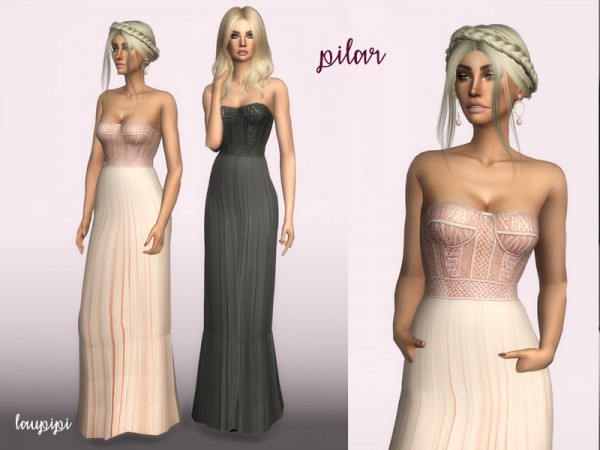  The Sims Resource: Pilar Dress by laupipi