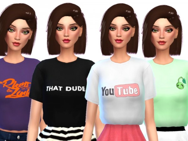  The Sims Resource: Trendy Cropped Tees Pack Two by Wicked Kittie