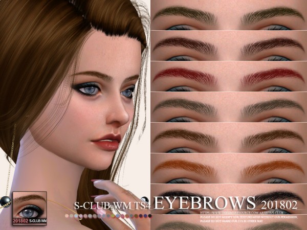  The Sims Resource: Eyebrows 201802 by S Club