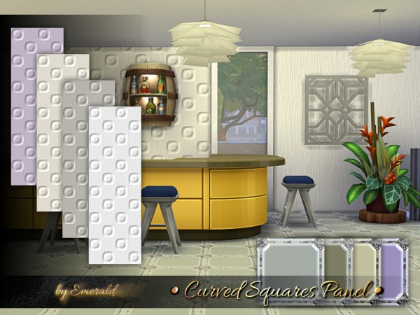  The Sims Resource: Curved Squares Panel by emerald