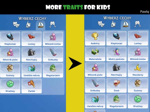  Mod The Sims: More traits for kids by Pawlq