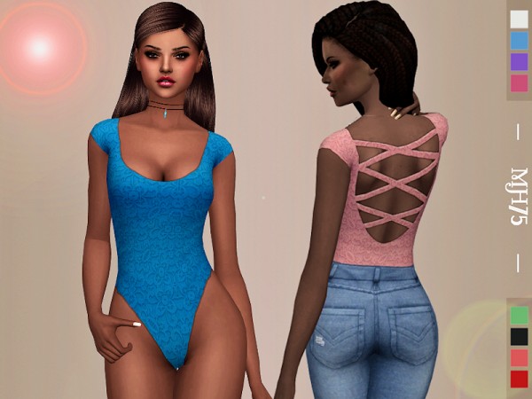  The Sims Resource: Lace Bodysuit Top by Margeh 75