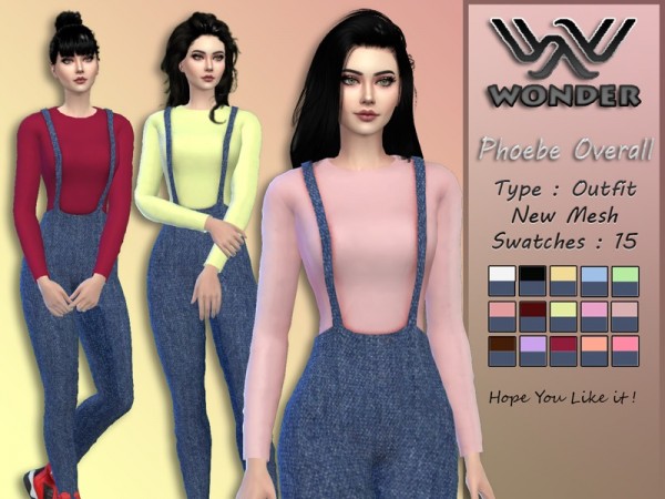  The Sims Resource: Phoebe Overall by Wonder Sims