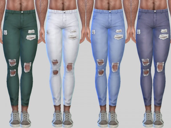  The Sims Resource: Ripped Denim Jeans Zack 010 by Pinkzombiecupcakes