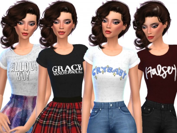  The Sims Resource: Band Tee Shirts Pack Six by Wicked Kittie