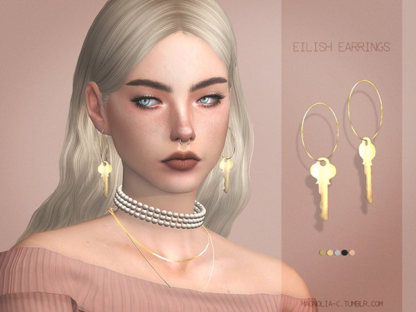 The Sims Resource: Eilish Earrings by magnolia c