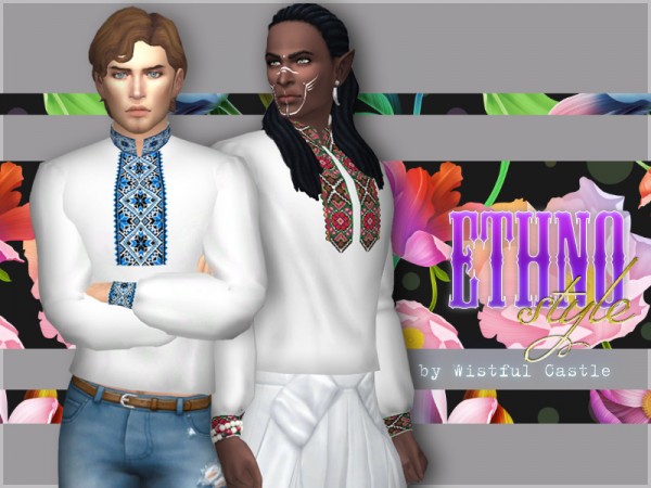  The Sims Resource: Ethno style shirt by WistfulCastle
