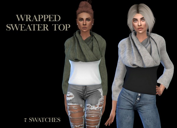  Leo 4 Sims: Wrapped sweater top recolored