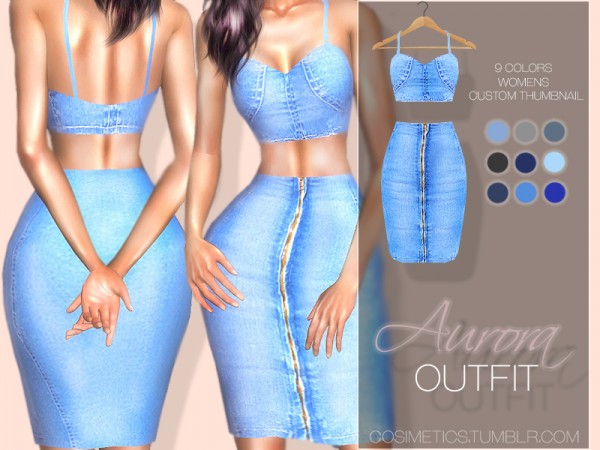  The Sims Resource: Aurora Outfit by cosimetics