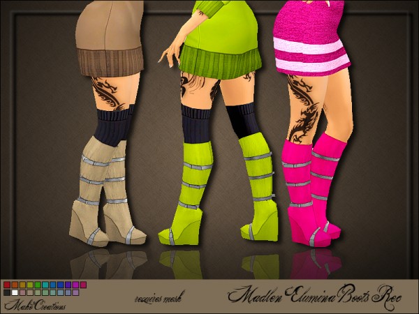  The Sims Resource: Madlens Elumina Boots recolored by MahoCreations