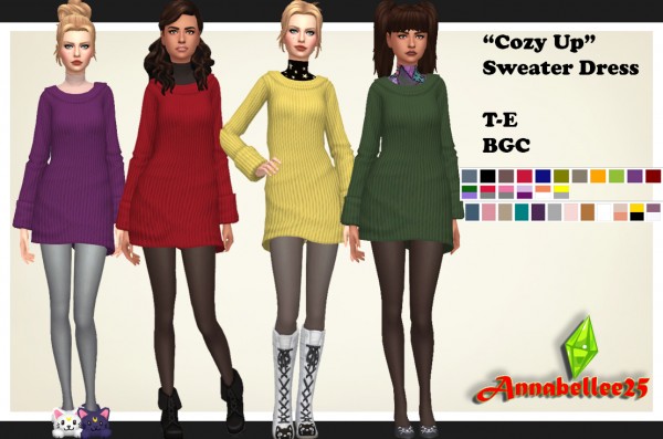  Simsworkshop: Cozy up dress by Annabellee25
