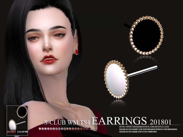  The Sims Resource: Earrings F 201801 by S Club