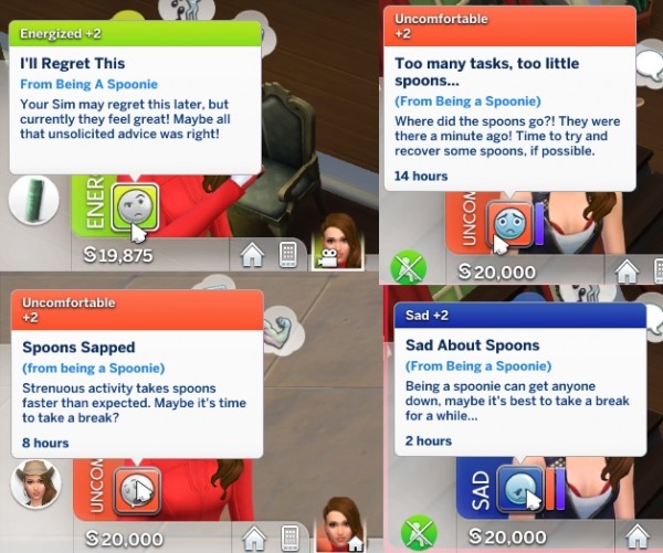  Mod The Sims: Spoonie Chronic Illness Custom Trait by Subob