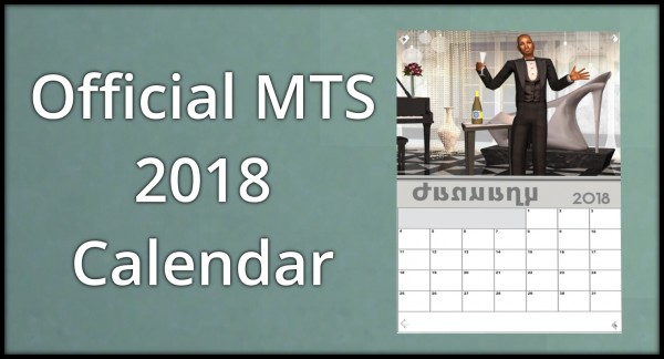  Mod The Sims: Official 2018 Calendar by justJones