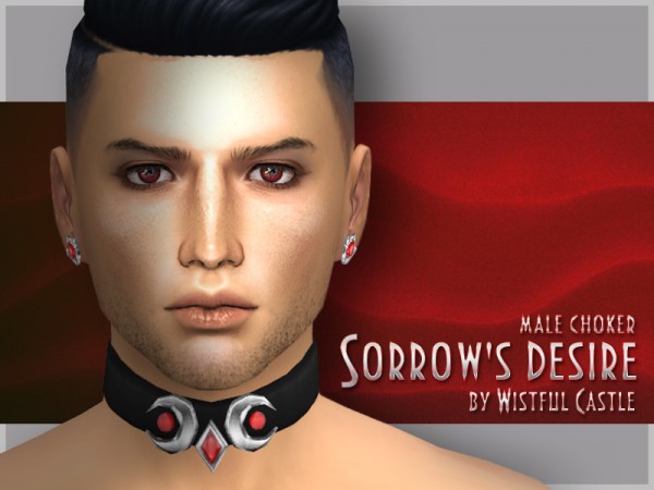  The Sims Resource: Sorrows desire   male choker by WistfulCastle