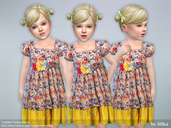  The Sims Resource: Polka Dress by lillka