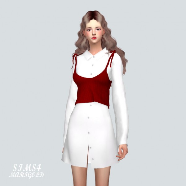  SIMS4 Marigold: Long Shirt With Bustier