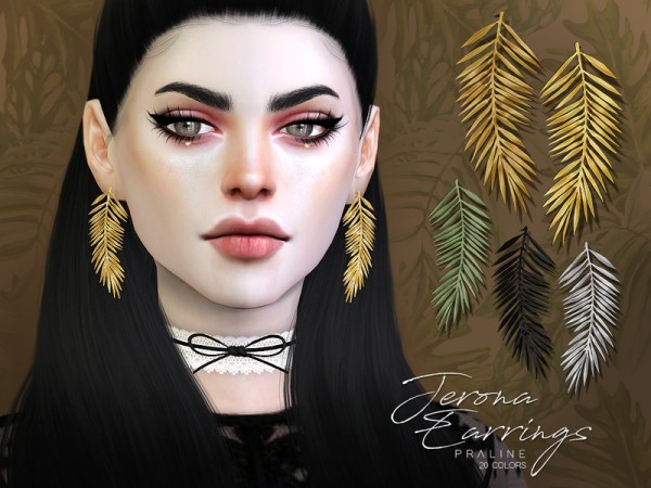  The Sims Resource: Jerona Earrings by Pralinesims