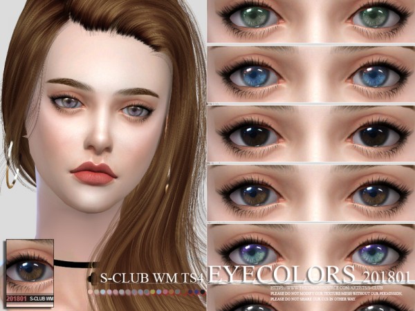  The Sims Resource: Eyecolors 201801 by S club