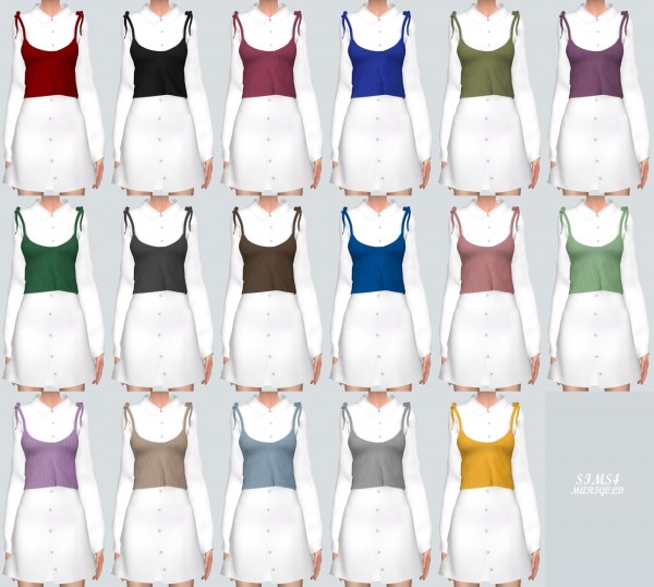  SIMS4 Marigold: Long Shirt With Bustier