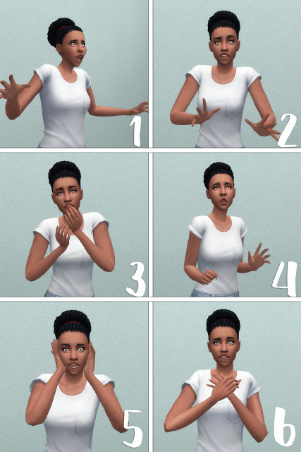  History Lovers Sims Blog: Shocked and surprised pose set