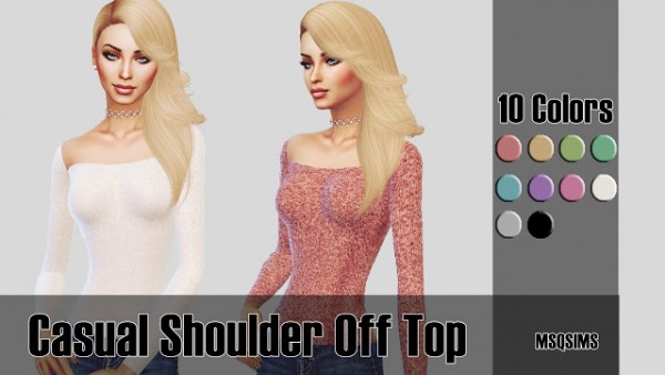  MSQ Sims: Casual shoulder off top