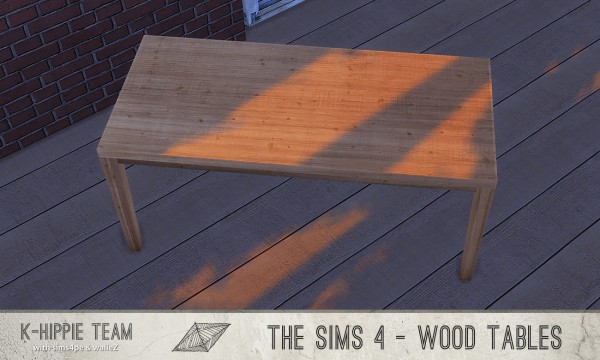  Simsworkshop: 7 Simple All Wood Tables sets 1 and 2
