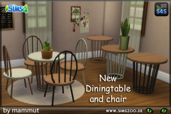  Blackys Sims 4 Zoo: New dining table and chair by mammut