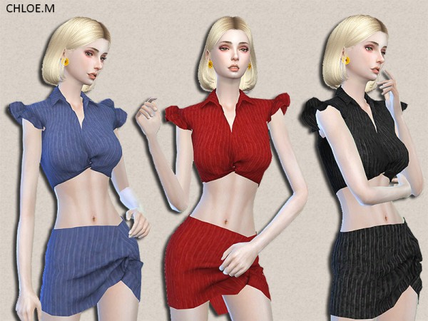  The Sims Resource: Resort style shirt and skirt by ChloeMMM