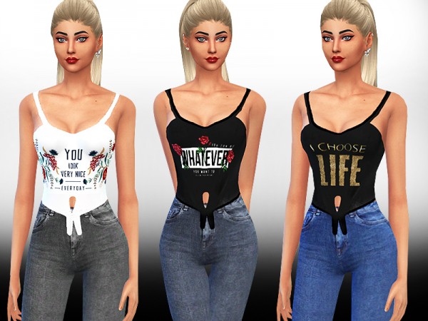 The Sims Resource: Casual Camisole Tops by Saliwa