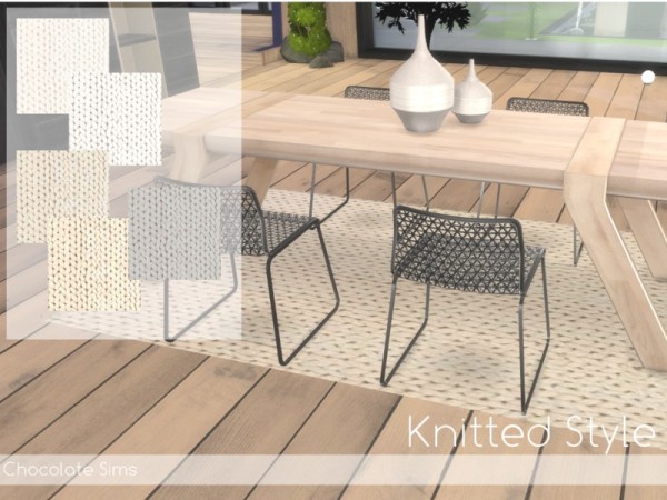  The Sims Resource: Knitted Carpet Scandinavian Style by MissSchokoLove