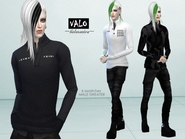  The Sims Resource: VALO   Male Sweater by Helsoseira