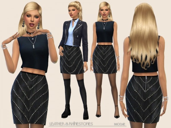  The Sims Resource: Leather and Rhinestones by Paogae