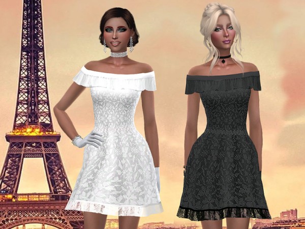 The Sims Resource: Short chiffon dress by Simalicious