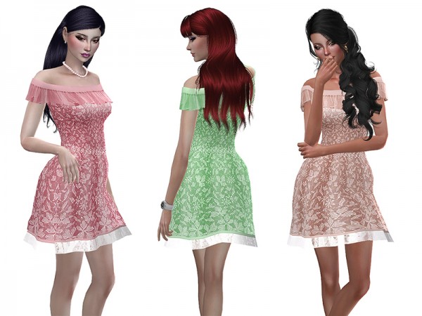  The Sims Resource: Short chiffon dress by Simalicious