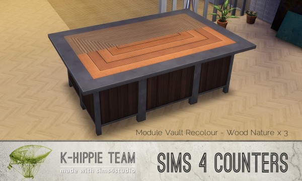 Simsworkshop: Counter x9 Vault Module Island 2 by k hippie