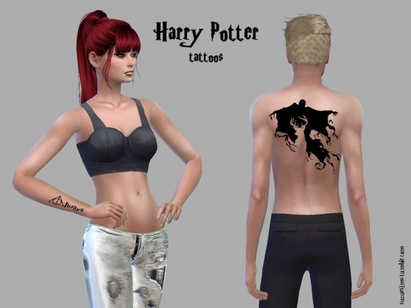  The Sims Resource: Harry Potter Tattoos by Suzue