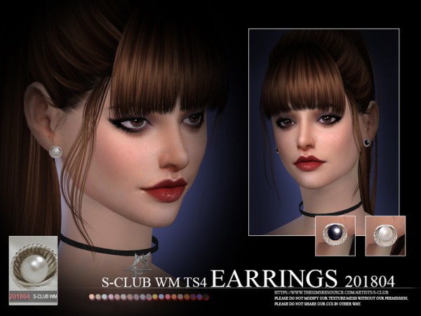  The Sims Resource: Earrings F 201804 by S Club
