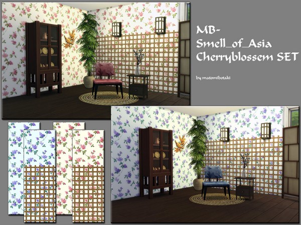  The Sims Resource: Smell of Asia Cherry blossem set by matomibotaki