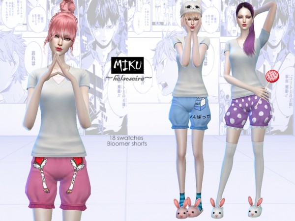  The Sims Resource: MIKU   Bloomer Shorts by Helsoseira